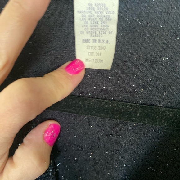 Vintage, rough rider, by circle t zip up cropped black with sparkles jacket - Picture 5 of 6